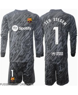 Günstige Barcelona Ter Stegen #1 Torwart 3rd trikot Kinder 2024-25 Langarm (+ Kurze Hosen)